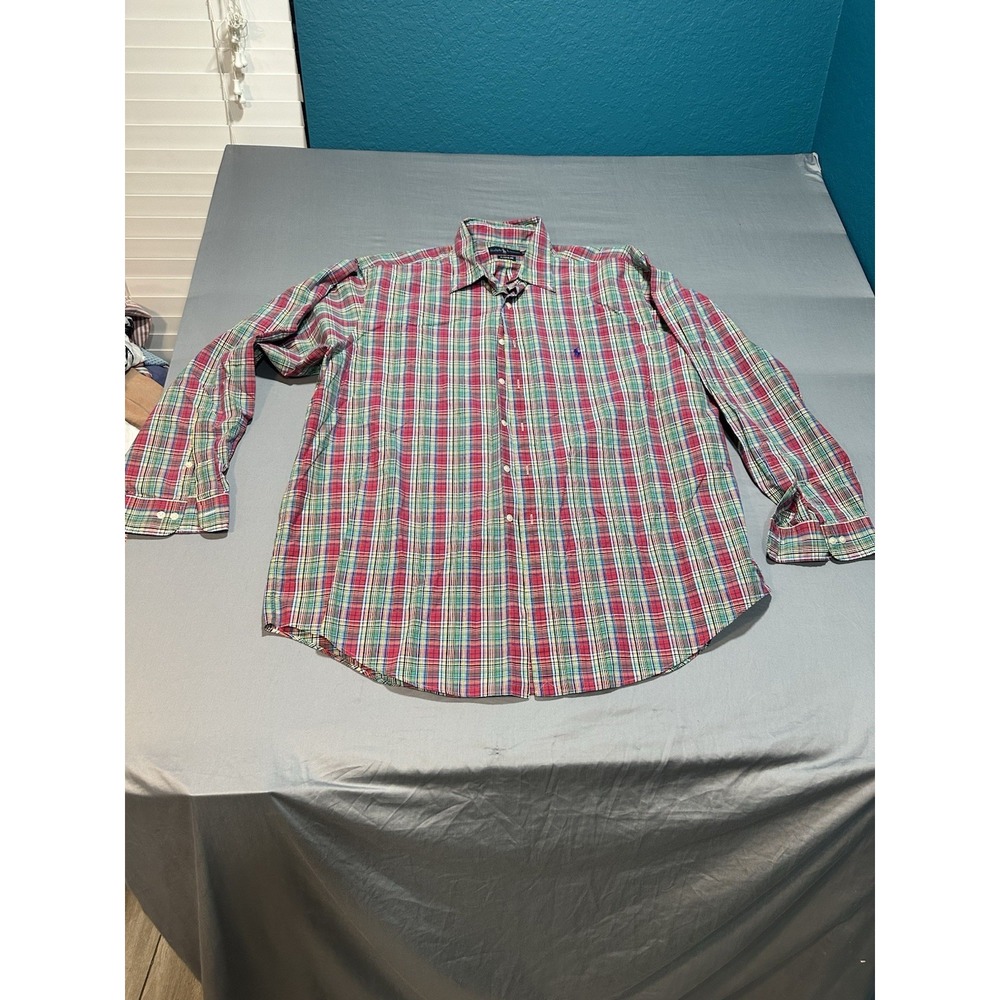 Ralph‎ Lauren Polo Classic Fit Red/Green Long Sleeve Button Down 2XL